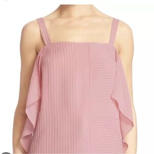 Tory Burch Pink Fleur Pintuck Silk Blouse Style No. 52151113 Size